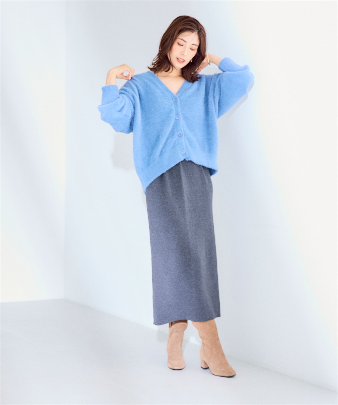 CROSS FUNCTION 《洗える》マシュマロフェザーVネックニットカーディガン【CF/クロスファンクション】_sub_27