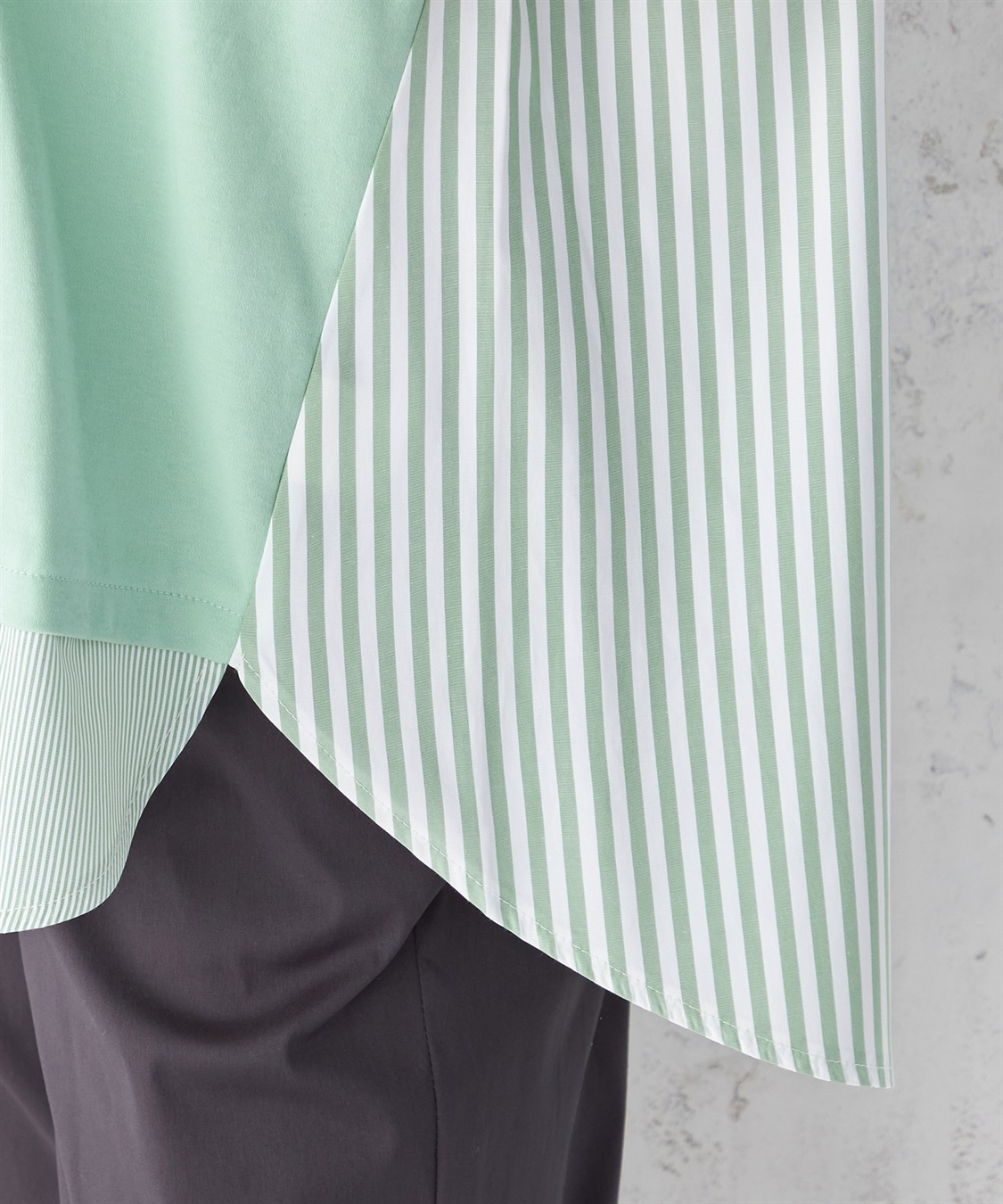 DECOY 【接触冷感】ストライプドッキングプルオーバー_sub_5