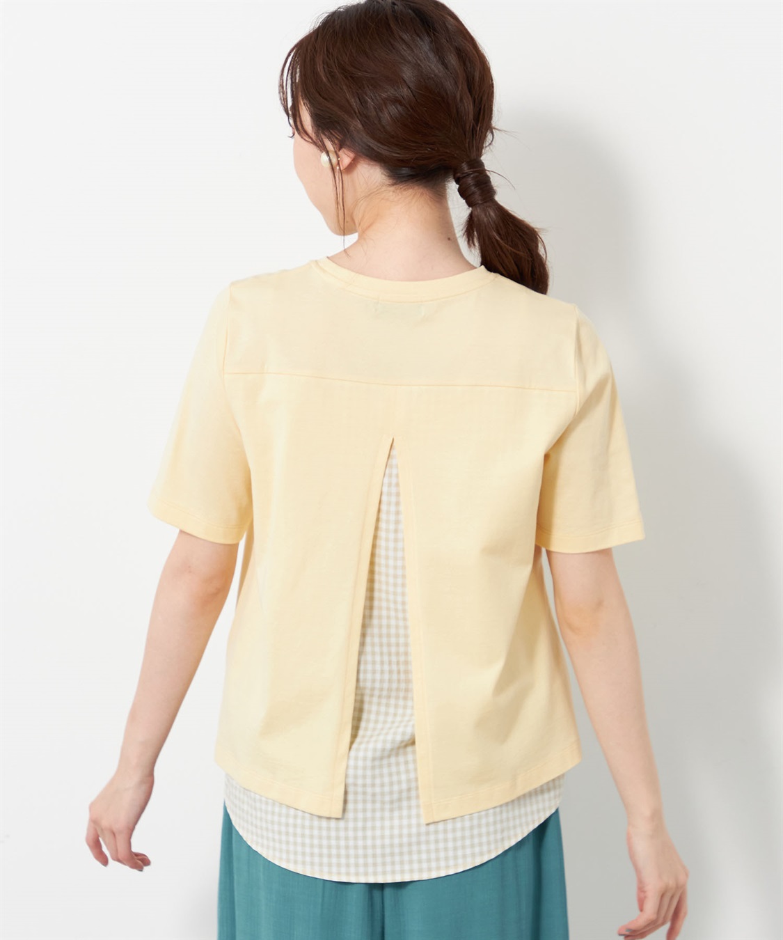 DECOY ギンガムチェックドッキングTシャツ_sub_2