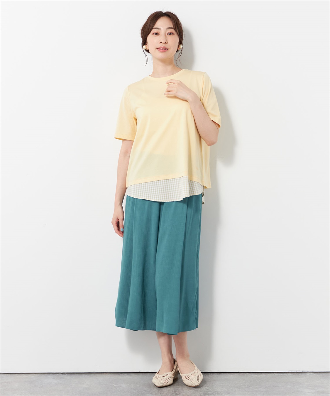 DECOY ギンガムチェックドッキングTシャツ_sub_7