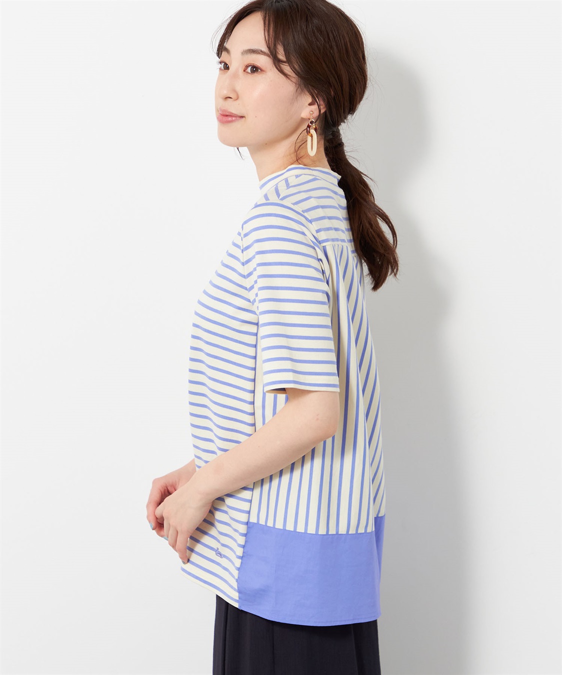 DECOY 【接触冷感】【UV対策】ひやさらボーダーTシャツ_sub_1