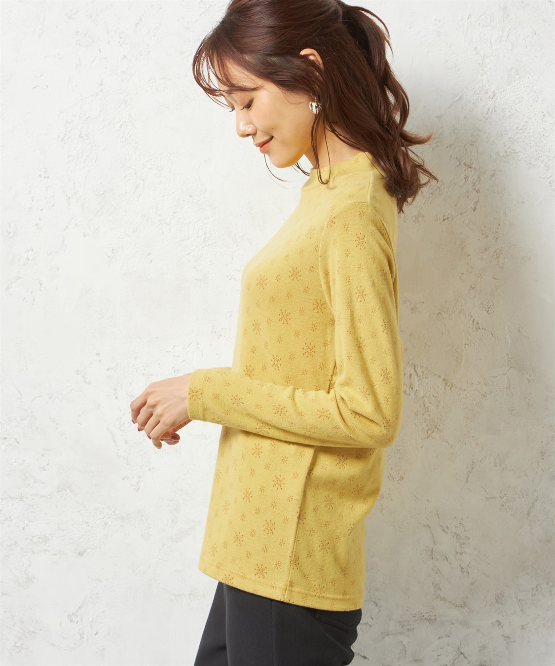 DECOY シアバターボーダーハイネックTシャツ_sub_1