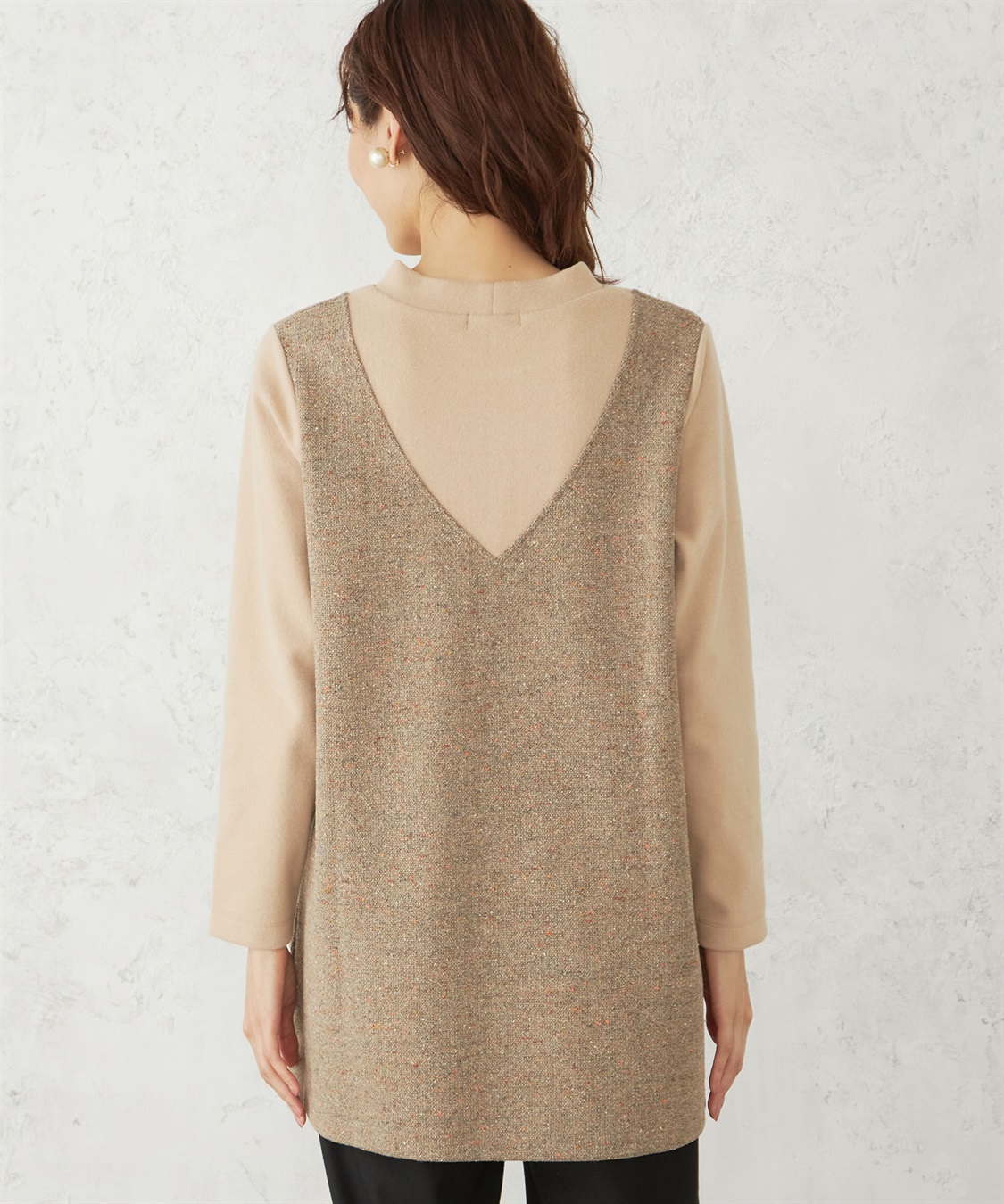 DECOY ツイード切替チュニックプルオーバー_sub_2