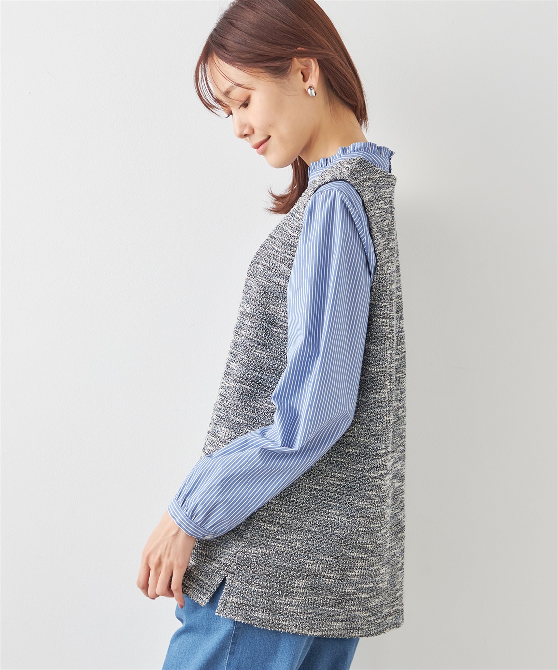 DECOY カットツイードベスト_sub_1