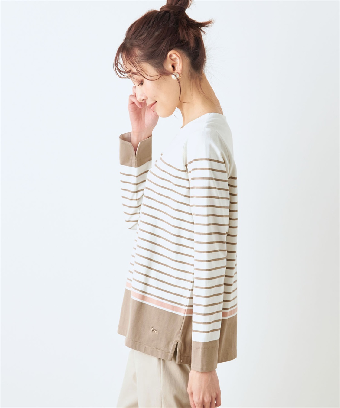 DECOY パネルボーダーTシャツ_sub_1