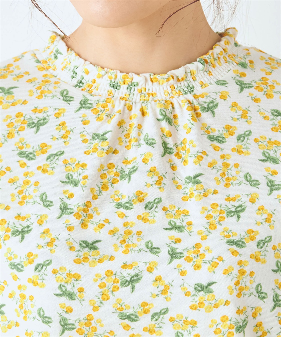 DECOY ミモザプリントフリルTシャツ_sub_3