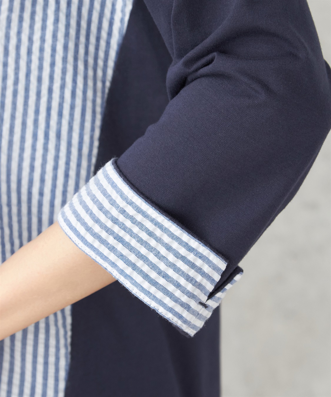 DECOY ストライプ切替プルオーバー_sub_5