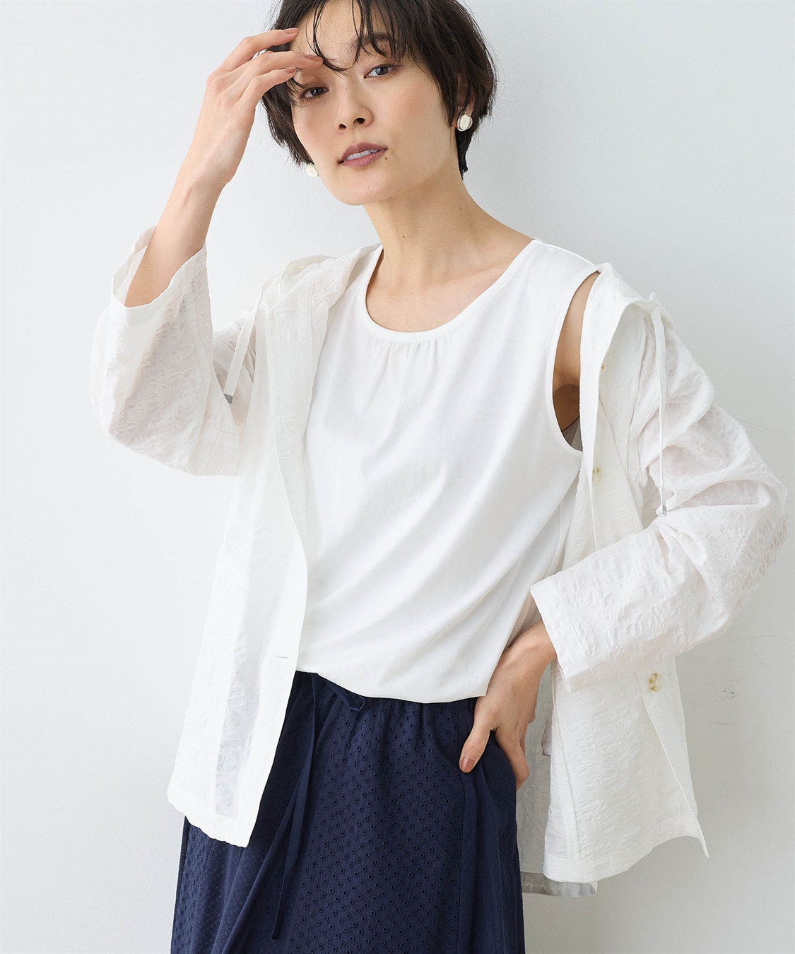 DECOY 【ひやさらコットン】【UVカット】クルーネックタンクトップ_sub_2