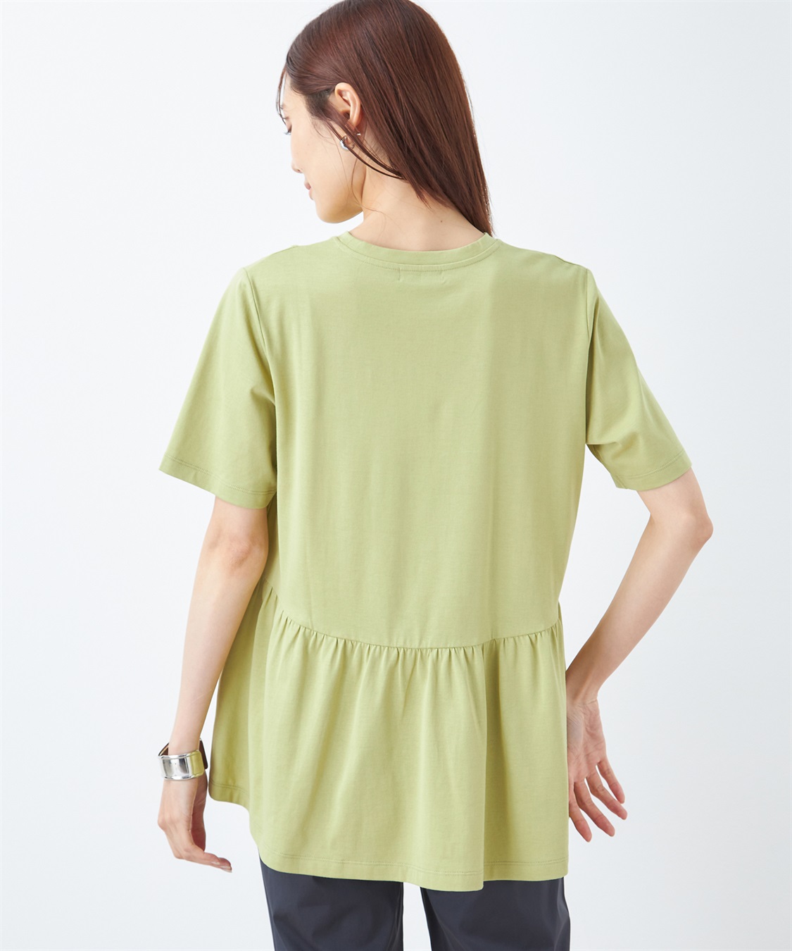 DECOY 【汗染み防止・UVカット・接触冷感】ひやさらギャザー切替チュニックTシャツ_sub_5