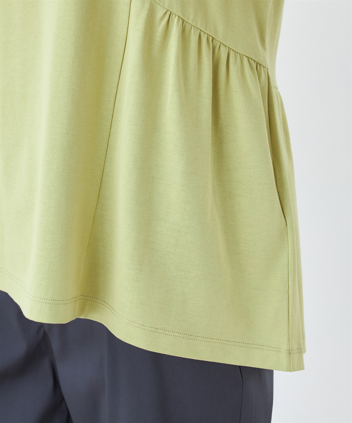 DECOY 【汗染み防止・UVカット・接触冷感】ひやさらギャザー切替チュニックTシャツ_sub_8