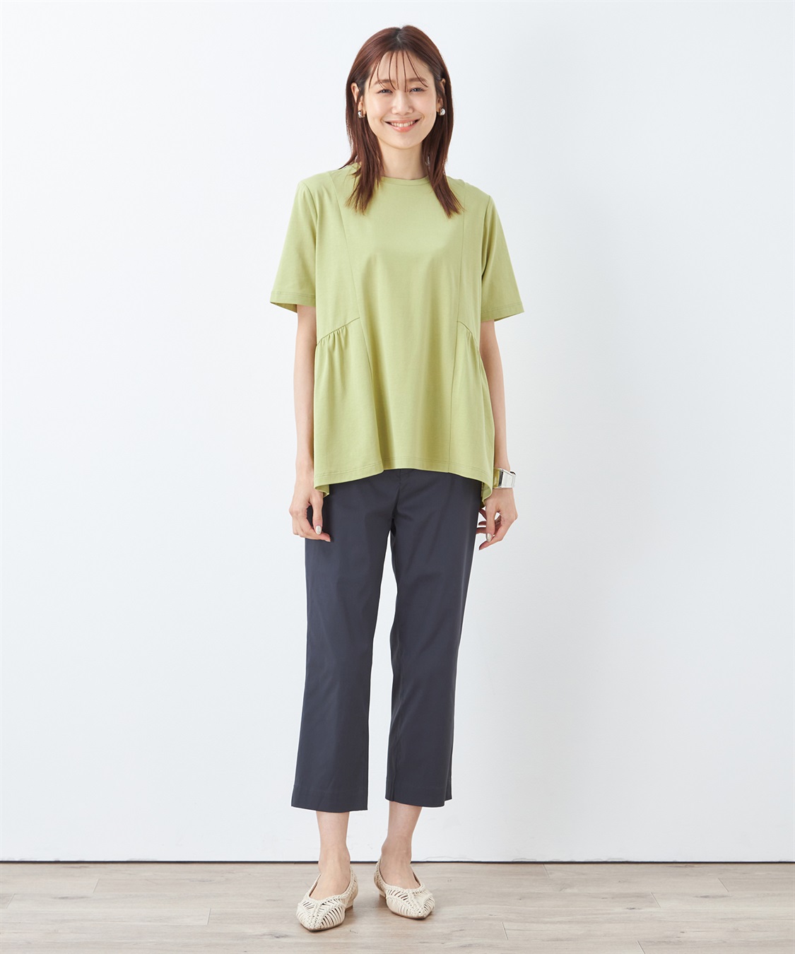 DECOY 【汗染み防止・UVカット・接触冷感】ひやさらギャザー切替チュニックTシャツ_sub_12