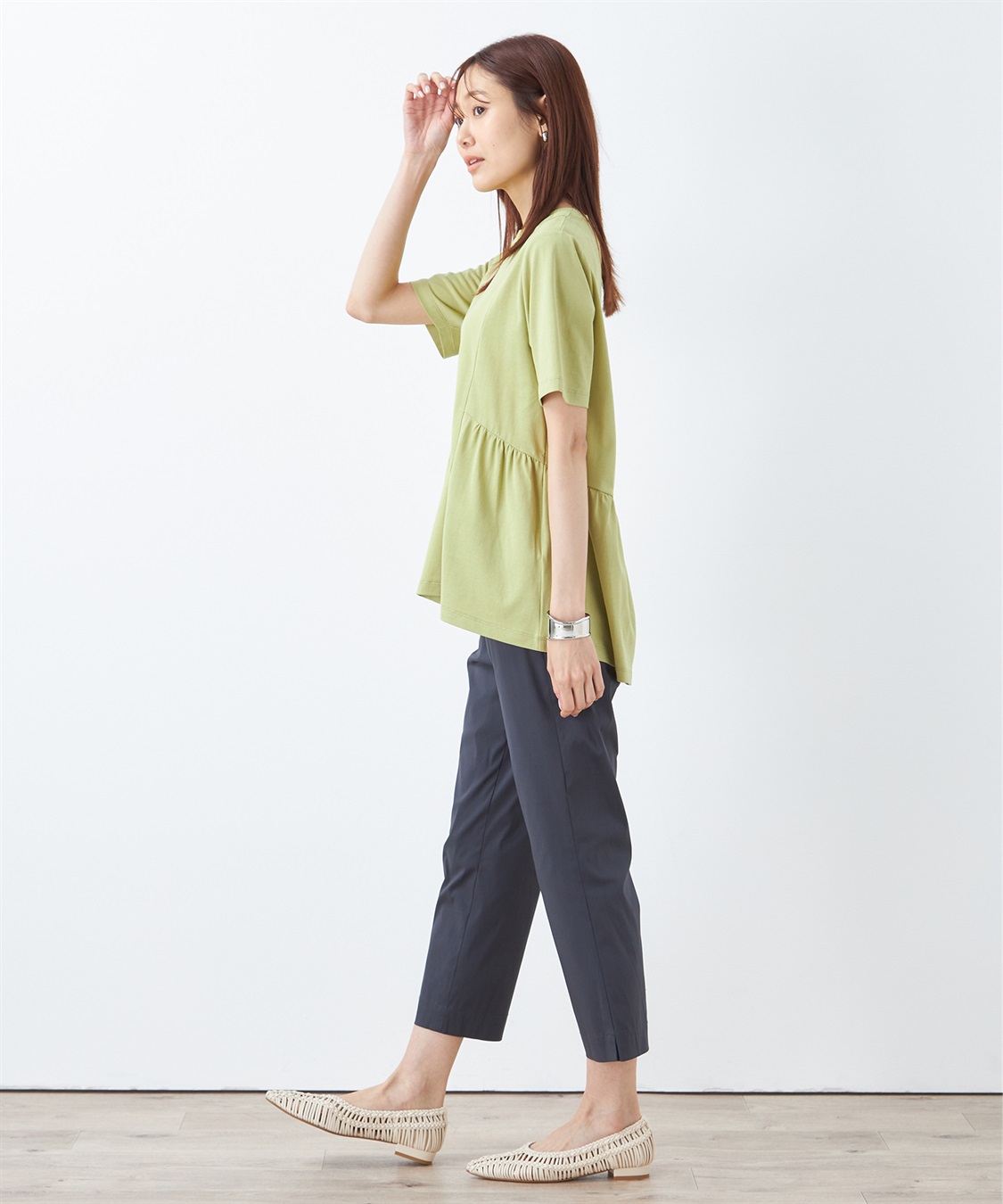 DECOY 【汗染み防止・UVカット・接触冷感】ひやさらギャザー切替チュニックTシャツ_sub_13