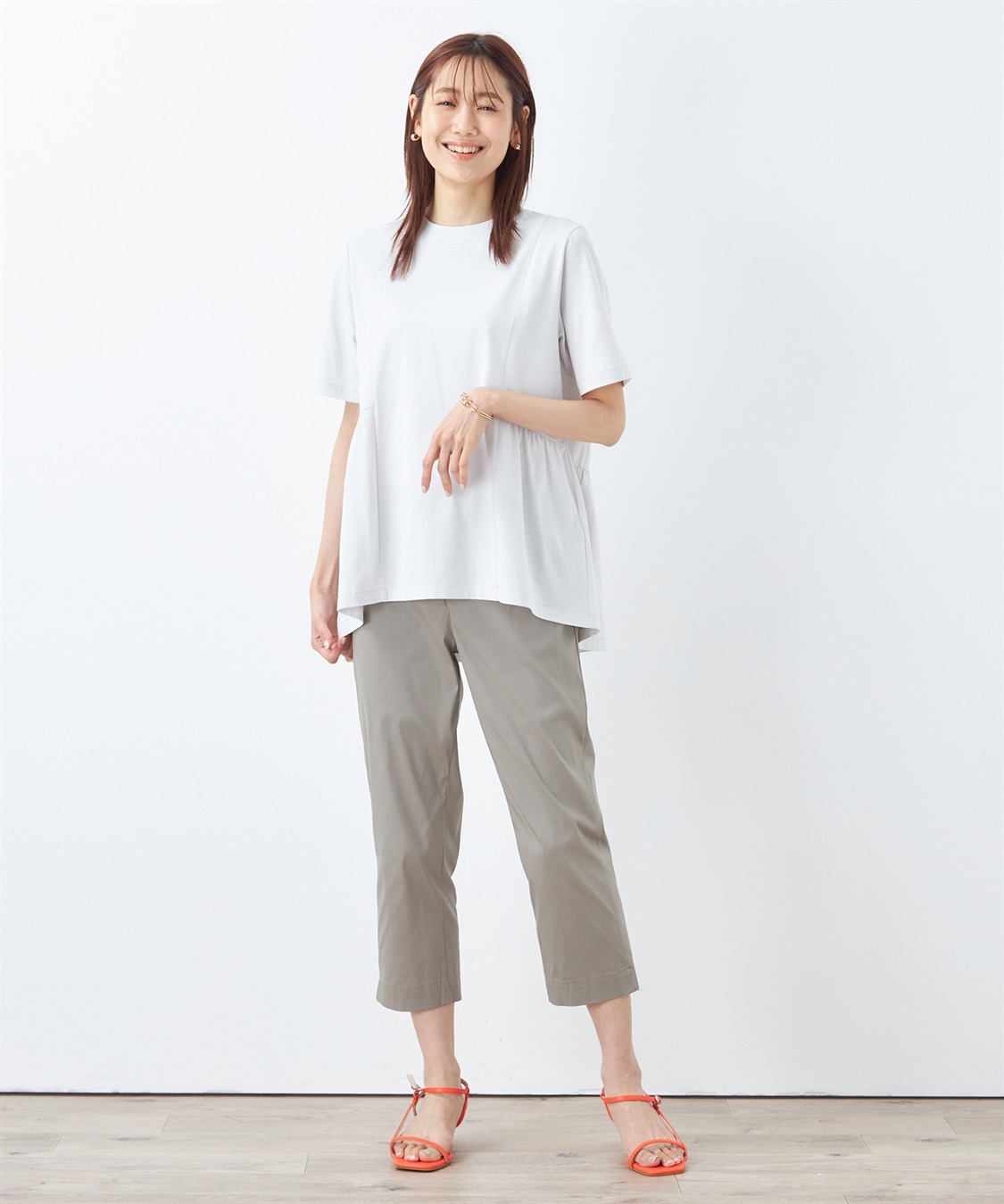 DECOY 【汗染み防止・UVカット・接触冷感】ひやさらギャザー切替チュニックTシャツ_sub_15