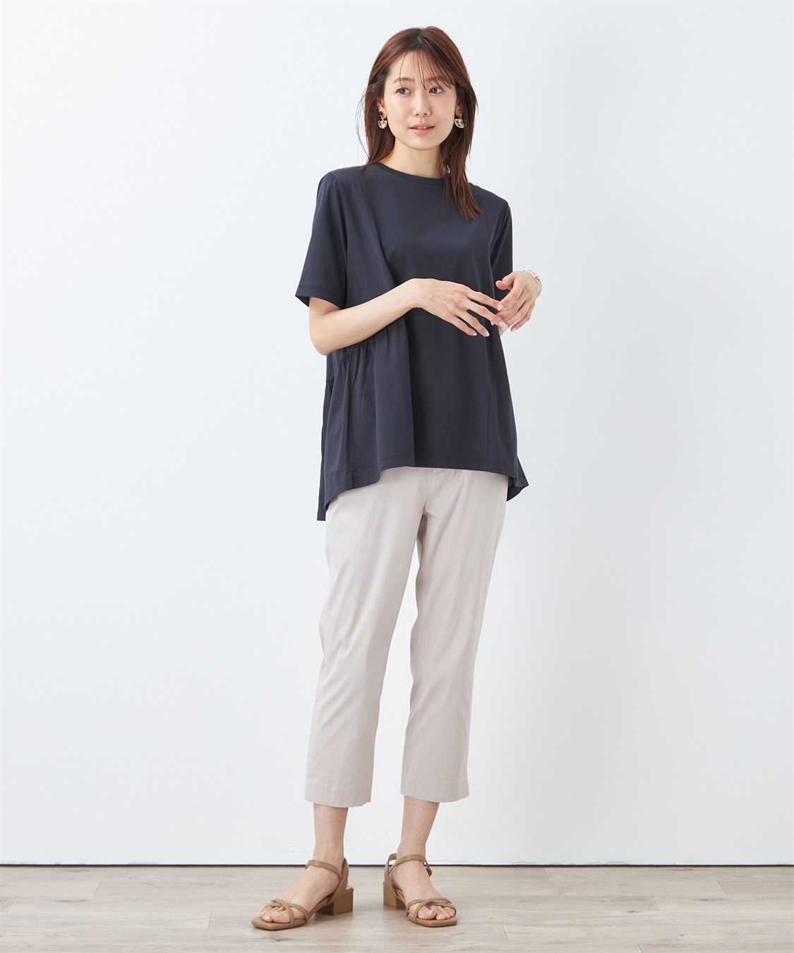 DECOY 【汗染み防止・UVカット・接触冷感】ひやさらギャザー切替チュニックTシャツ_sub_18