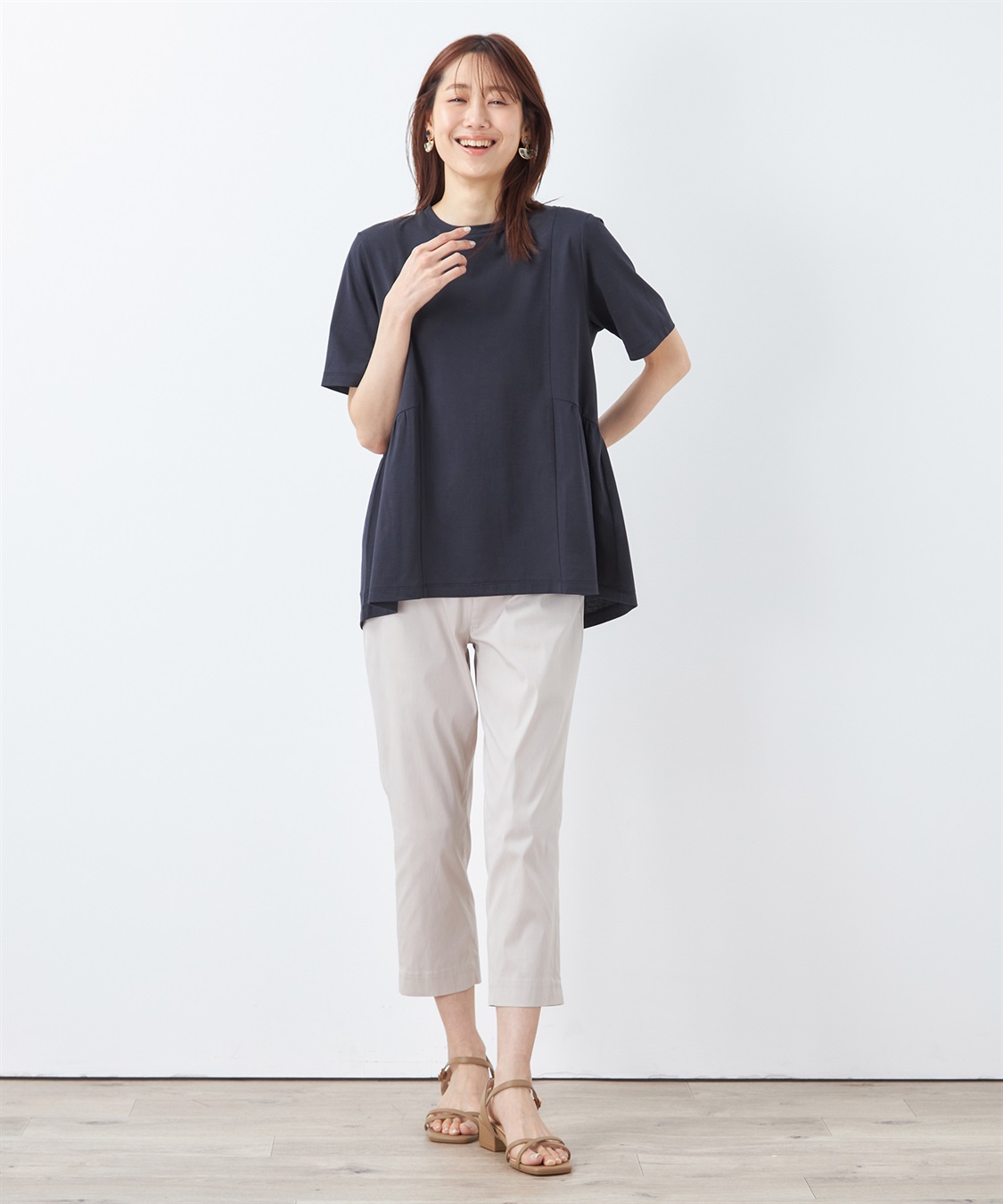 DECOY 【汗染み防止・UVカット・接触冷感】ひやさらギャザー切替チュニックTシャツ_sub_19