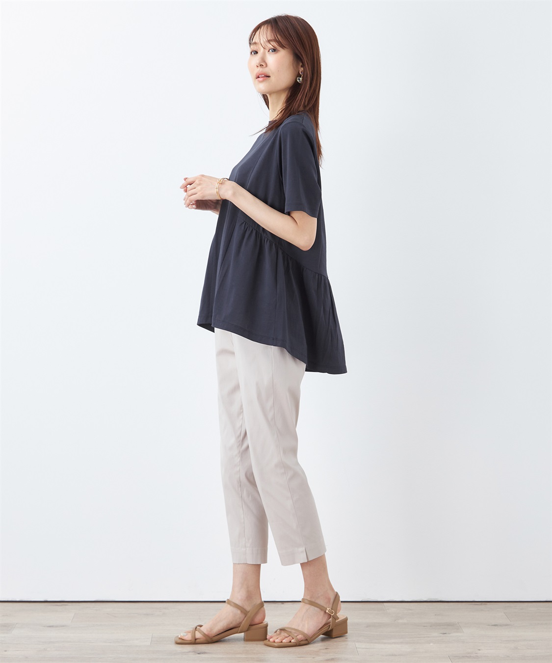 DECOY 【汗染み防止・UVカット・接触冷感】ひやさらギャザー切替チュニックTシャツ_sub_20