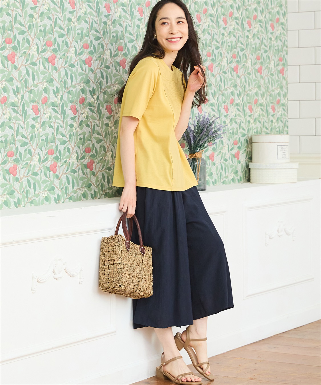 DECOY 【冷感】【汗じみ防止】ひやさら刺しゅう切替Tシャツ_sub_3