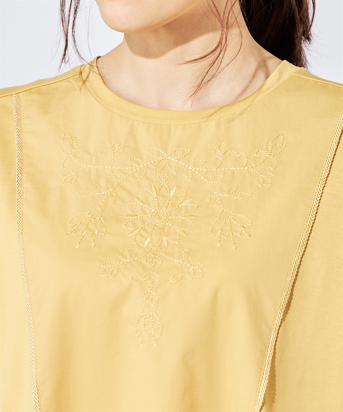 DECOY 【冷感】【汗じみ防止】ひやさら刺しゅう切替Tシャツ_sub_12