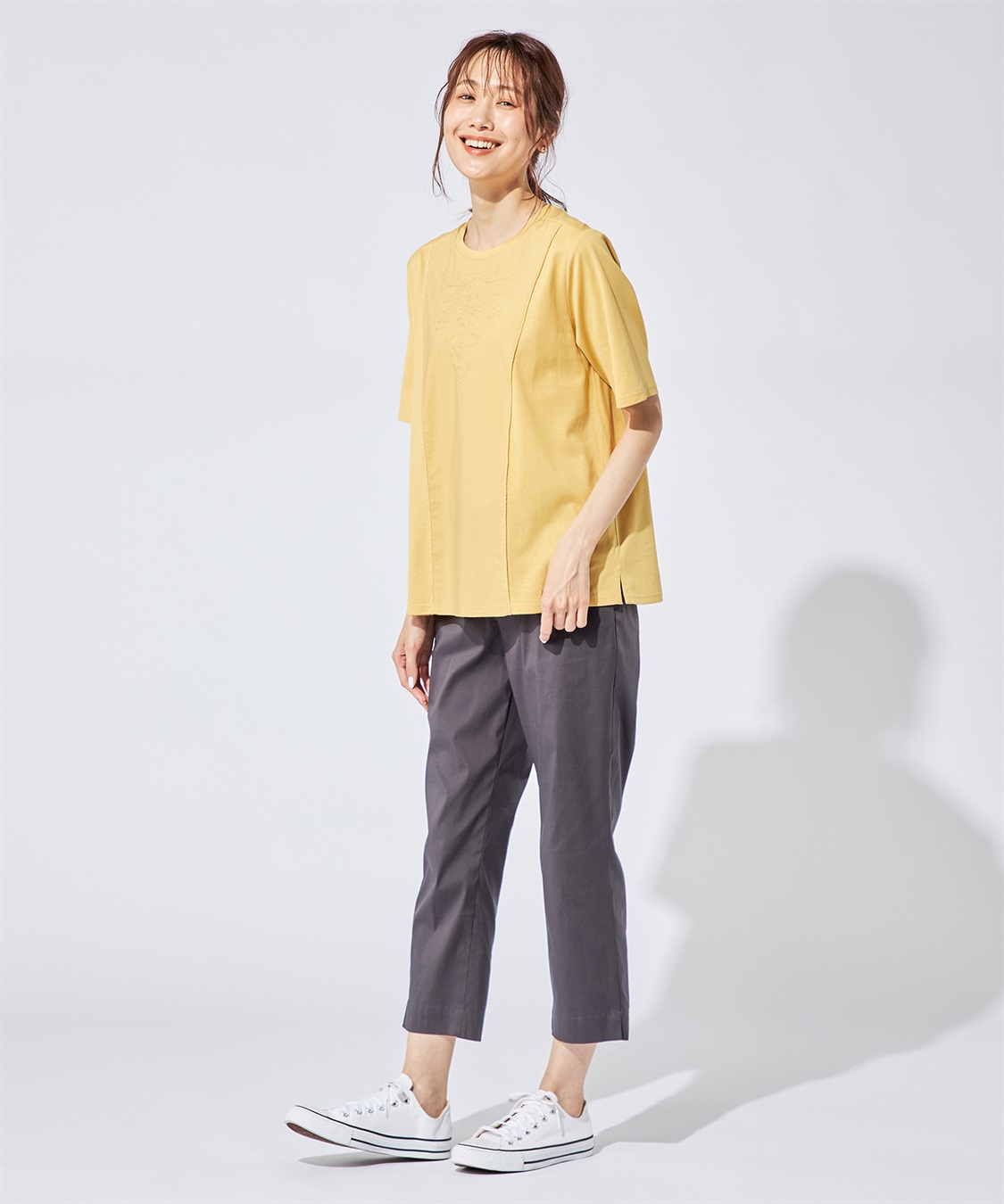 DECOY 【冷感】【汗じみ防止】ひやさら刺しゅう切替Tシャツ_sub_14