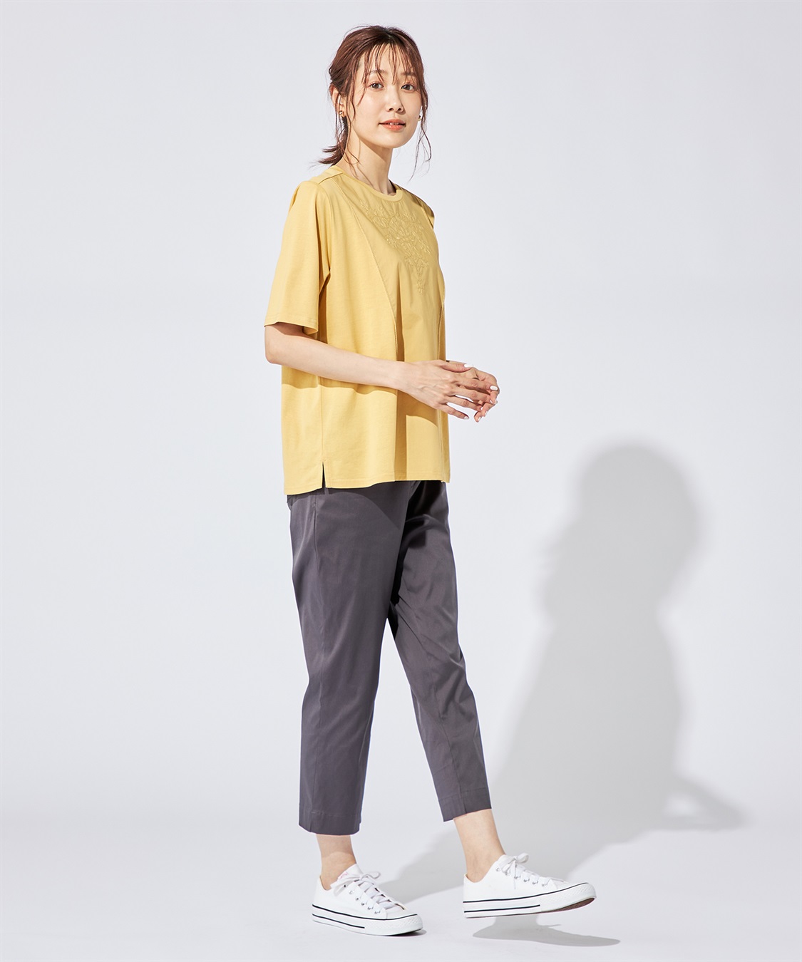 DECOY 【冷感】【汗じみ防止】ひやさら刺しゅう切替Tシャツ_sub_15