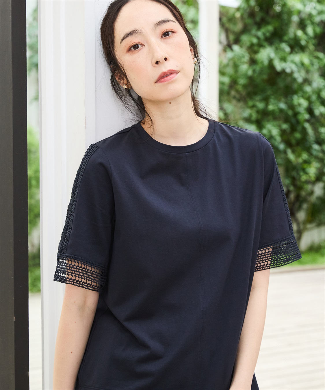 DECOY 【冷感】【汗じみ防止】ひやさらレースTシャツ_sub_1