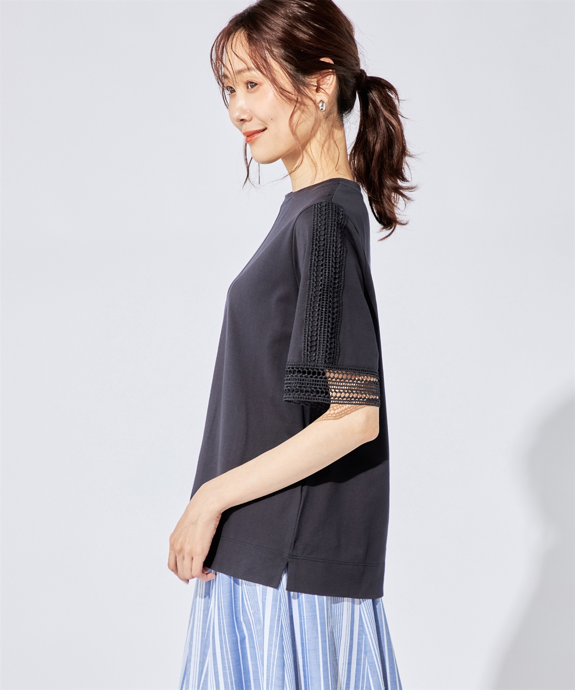 DECOY 【冷感】【汗じみ防止】ひやさらレースTシャツ_sub_11