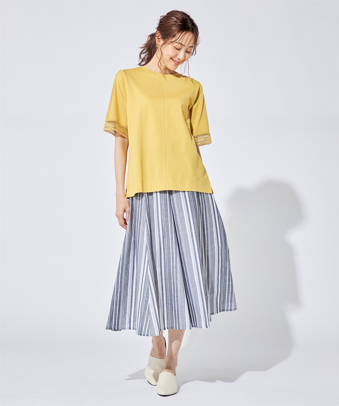 DECOY 【冷感】【汗じみ防止】ひやさらレースTシャツ_sub_16