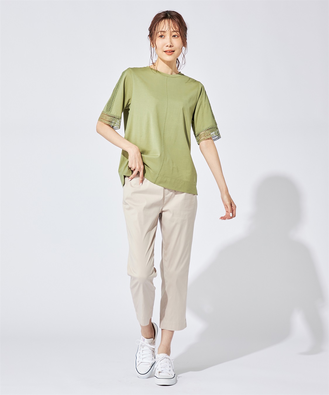 DECOY 【冷感】【汗じみ防止】ひやさらレースTシャツ_sub_20