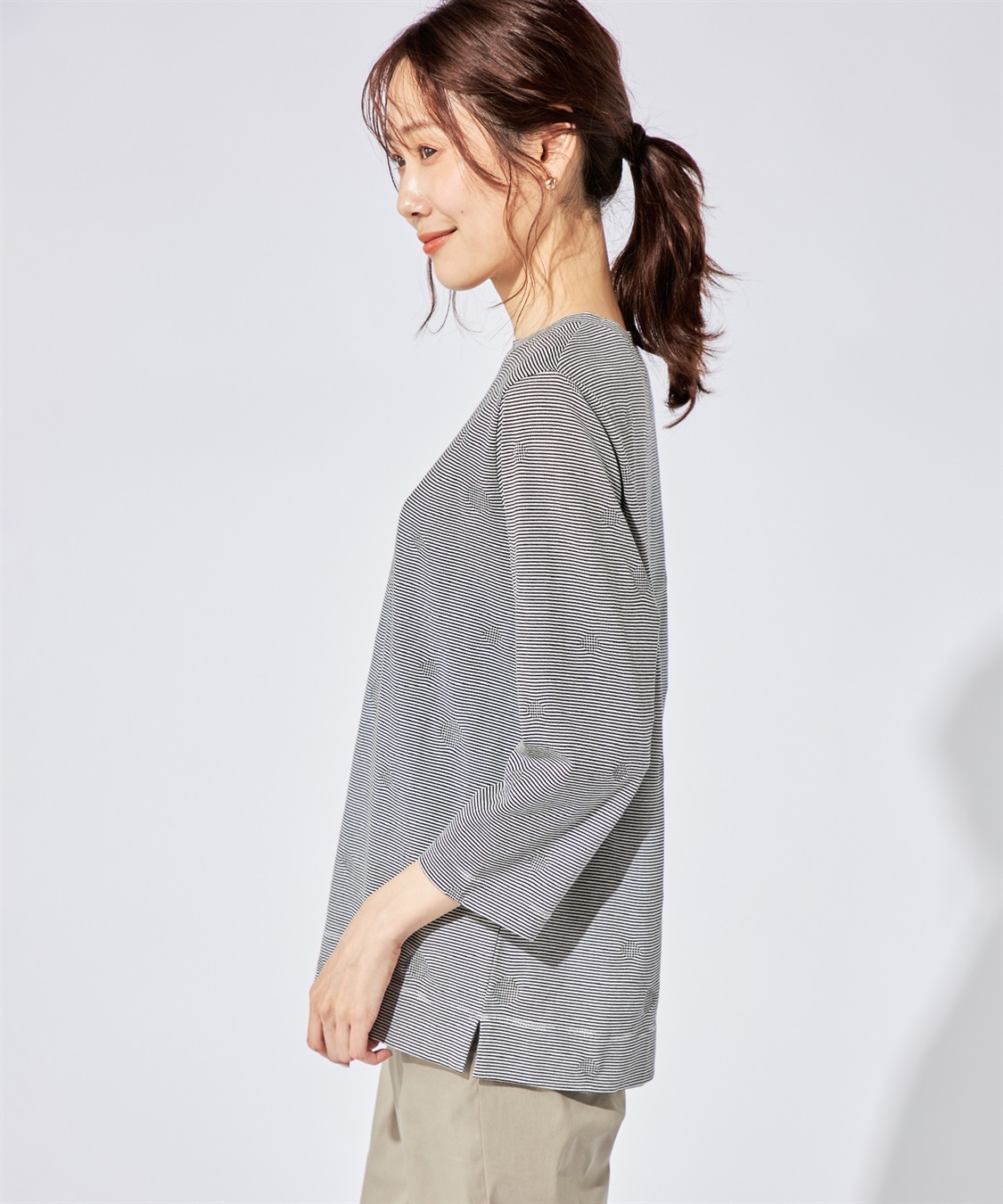 DECOY ボーダードットTシャツ_sub_1