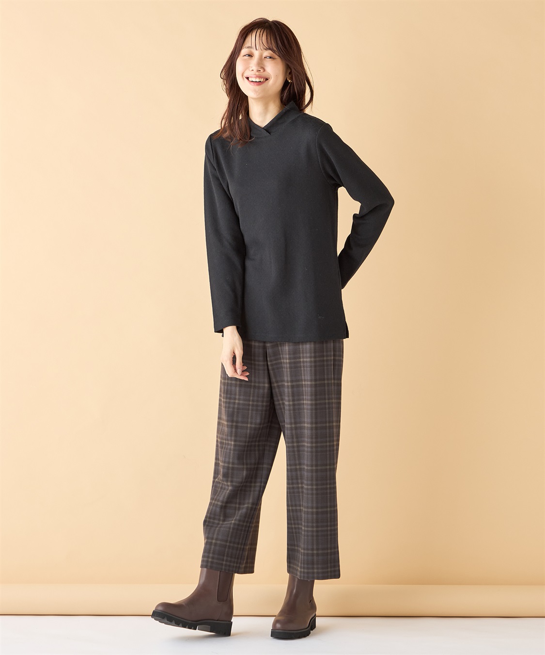 DECOY ショールカラーチェックプルオーバー_sub_21