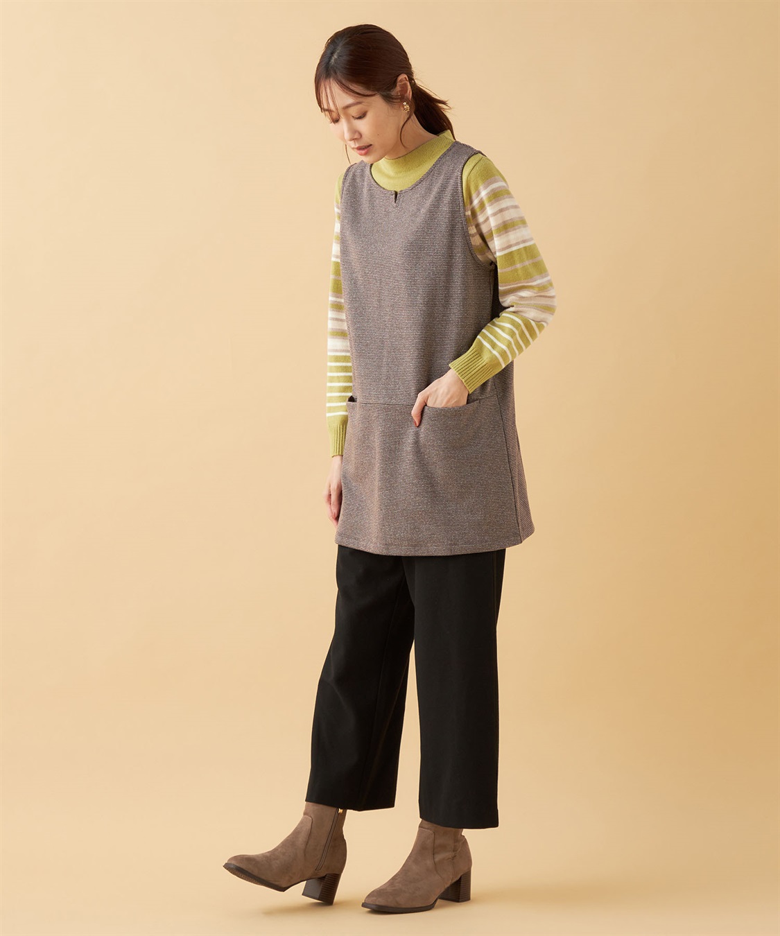 DECOY チェックジャンパードレス_sub_14