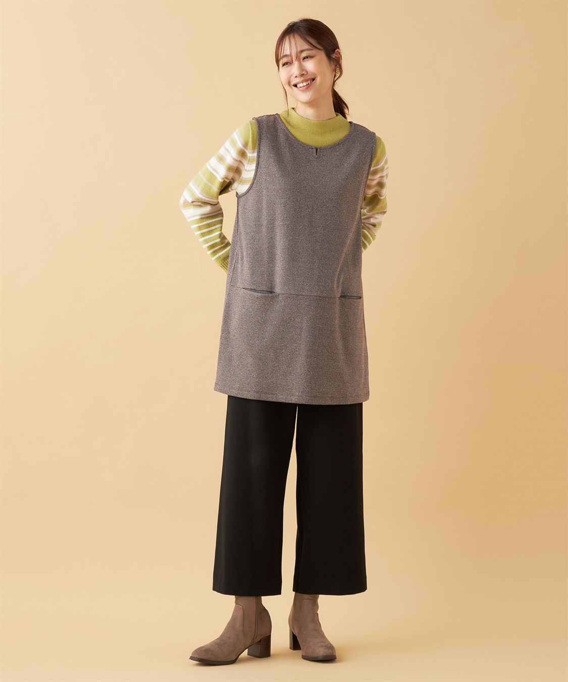 DECOY チェックジャンパードレス_sub_15