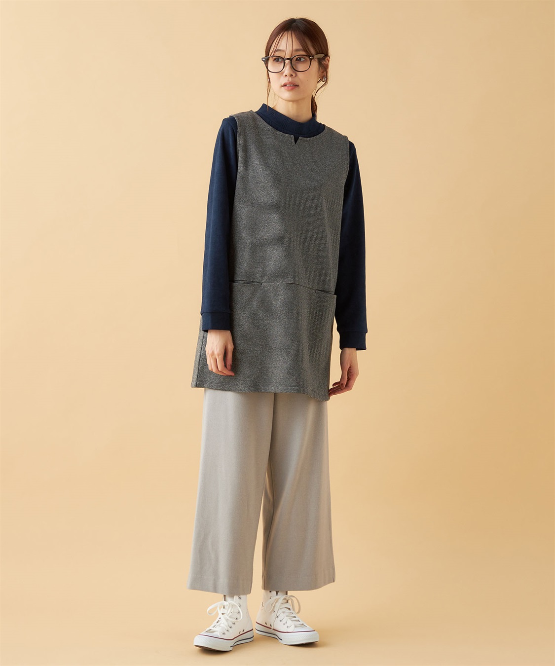 DECOY チェックジャンパードレス_sub_16