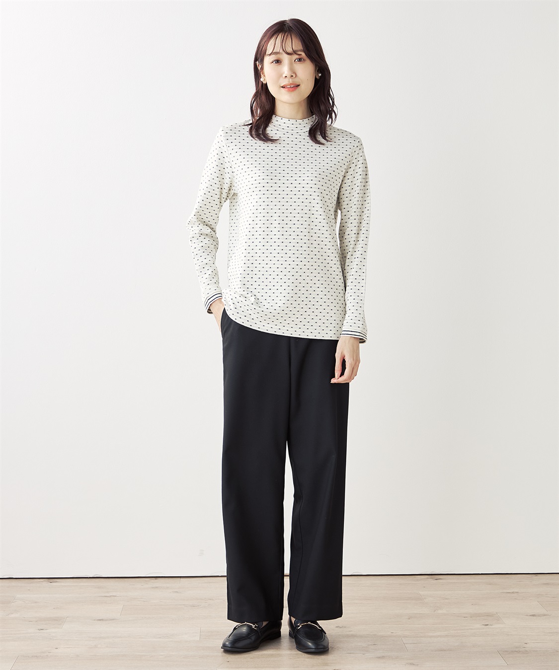 マメクロゴウチ 23AW パイルジャカードハイネックニットカットソー マメクロゴウチ 23AW パイルジャカードハイネックニットカットソー