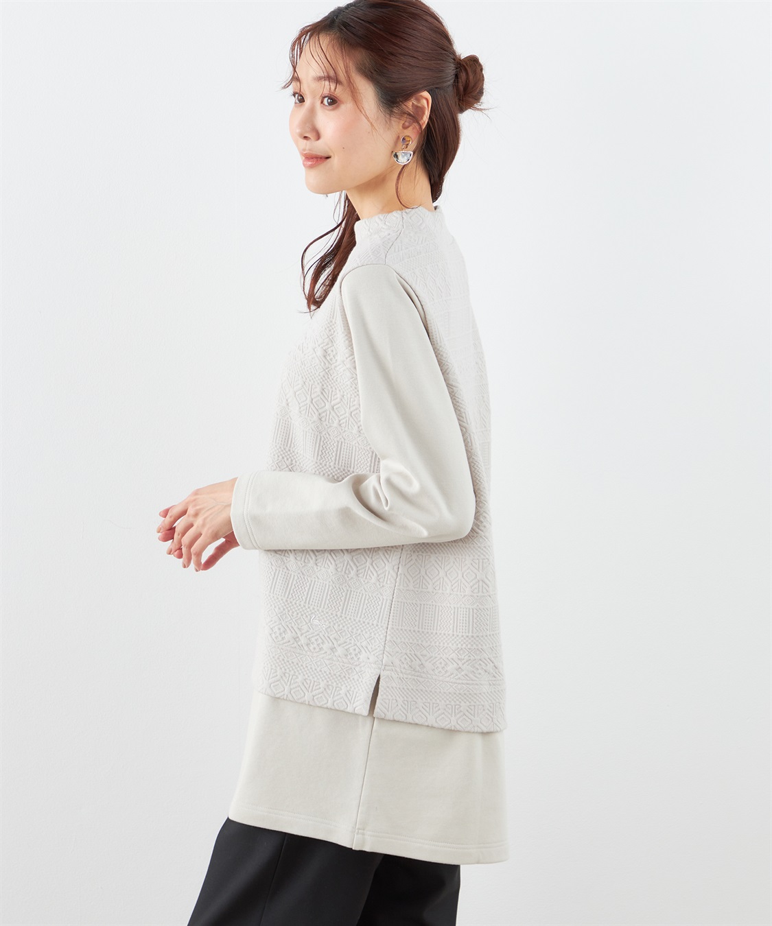 DECOY キルトジャガード切替チュニック_sub_1