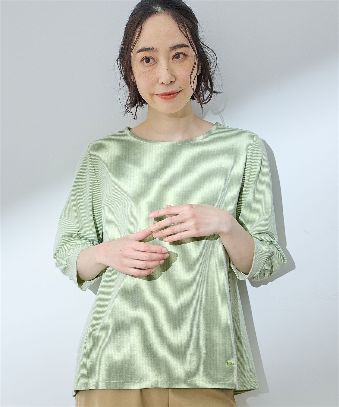 DECOY パフスリーブストライププルオーバー_sub_1