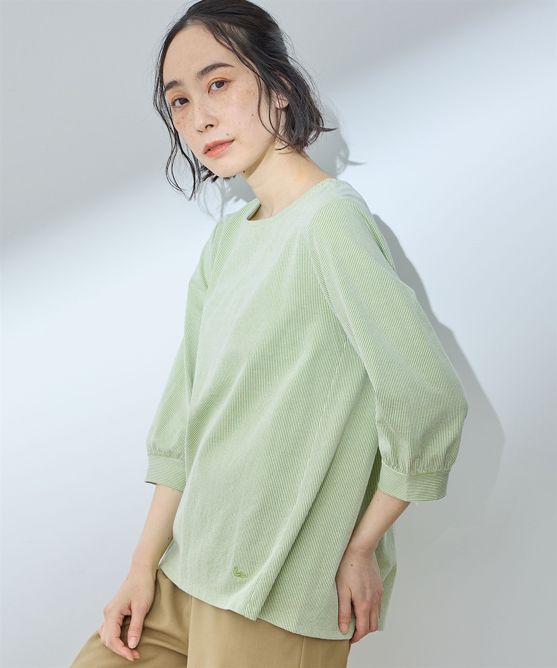 DECOY パフスリーブストライププルオーバー_sub_2