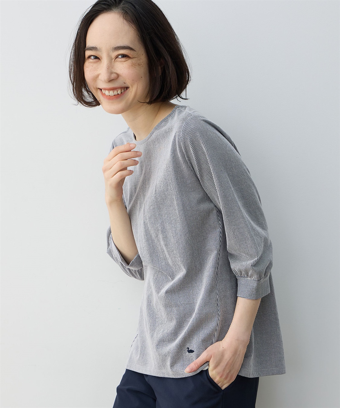 DECOY パフスリーブストライププルオーバー_sub_9