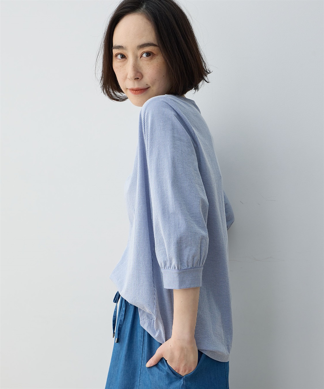 DECOY パフスリーブストライププルオーバー_sub_12