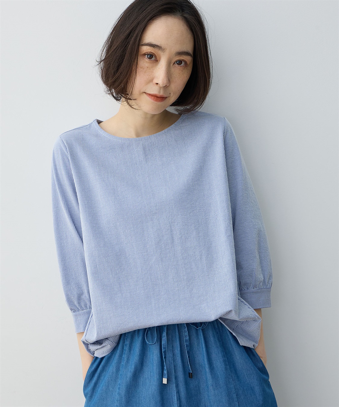 DECOY パフスリーブストライププルオーバー_sub_13
