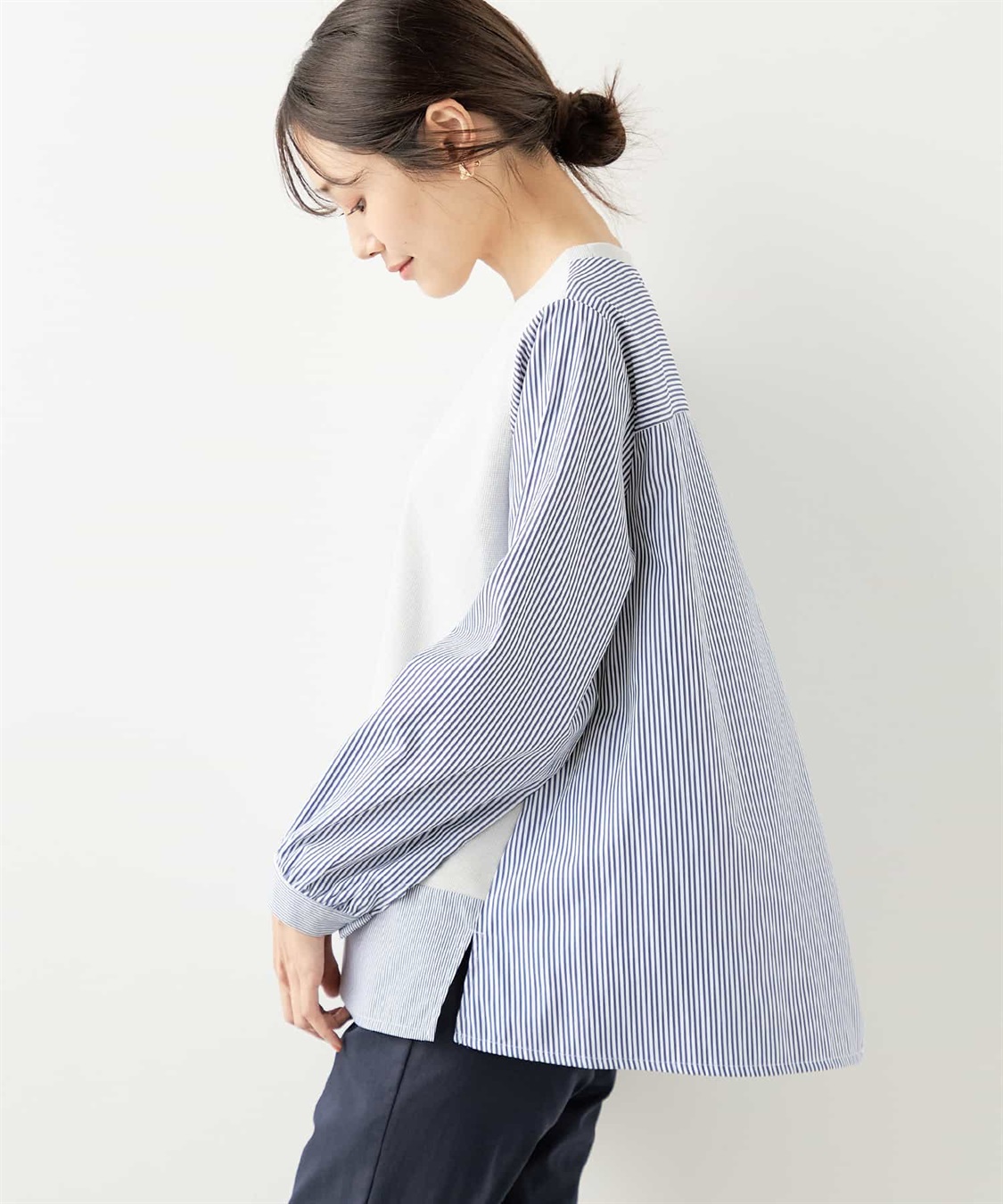 DECOY ストライプドッキングプルオーバー_sub_1