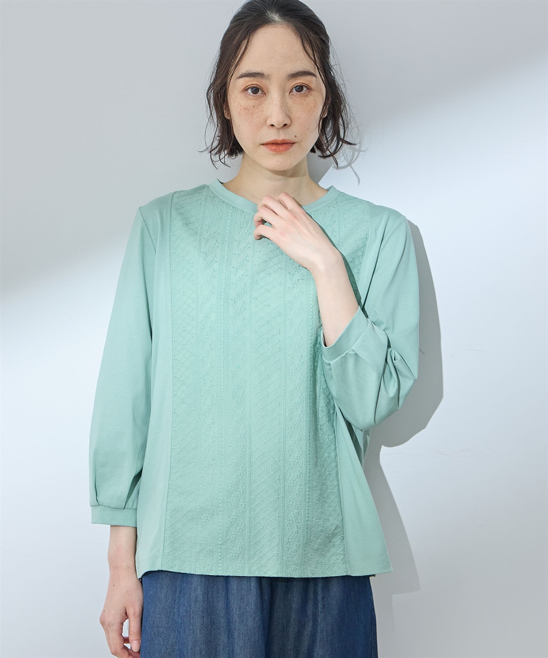 DECOY フロント刺しゅう切替プルオーバー_sub_1