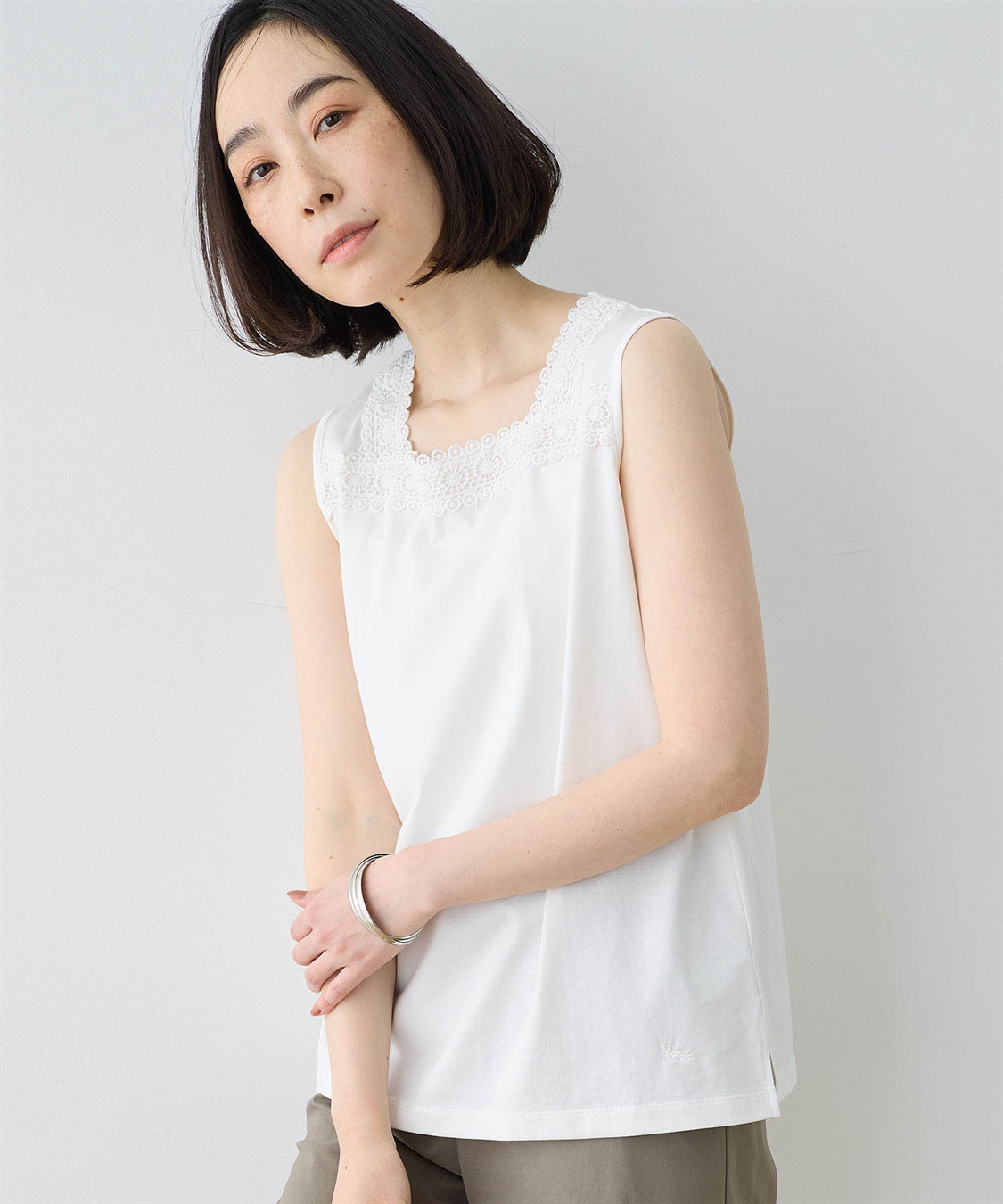 DECOY 【ひやさらコットン】【UVカット】レースタンクトップ_sub_1