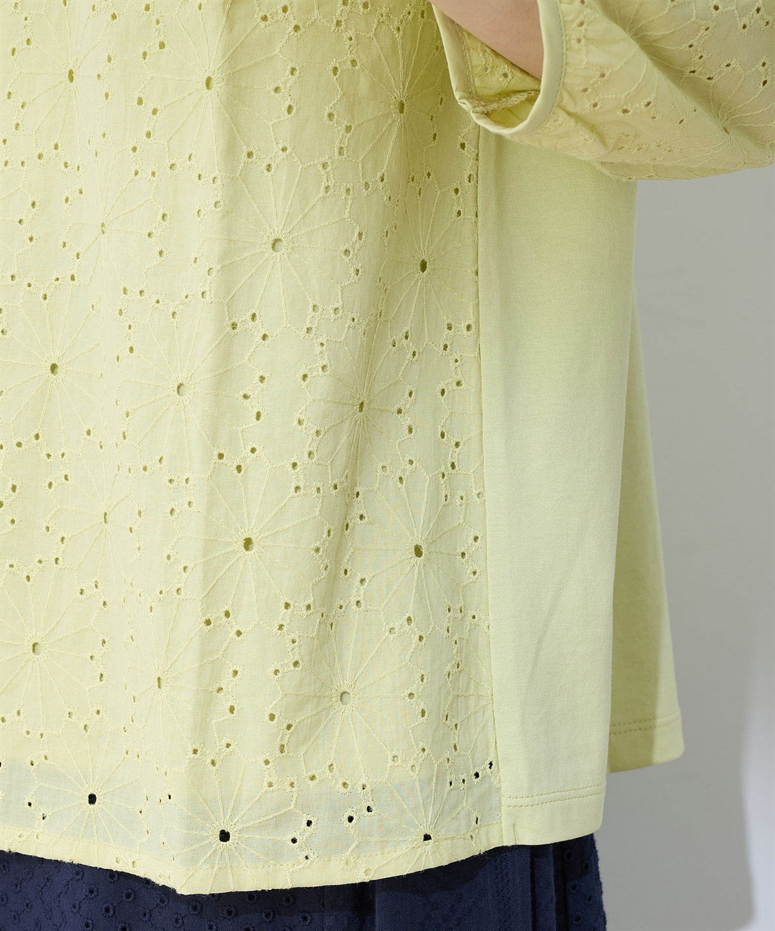 DECOY 【ひやさらコットン】【UVカット】刺しゅう切替Tシャツ_sub_8