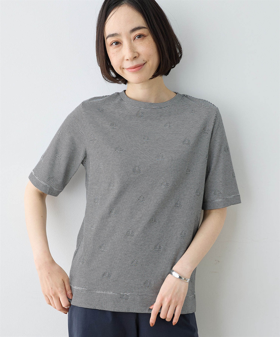 DECOY ボーダードットTシャツ_sub_1