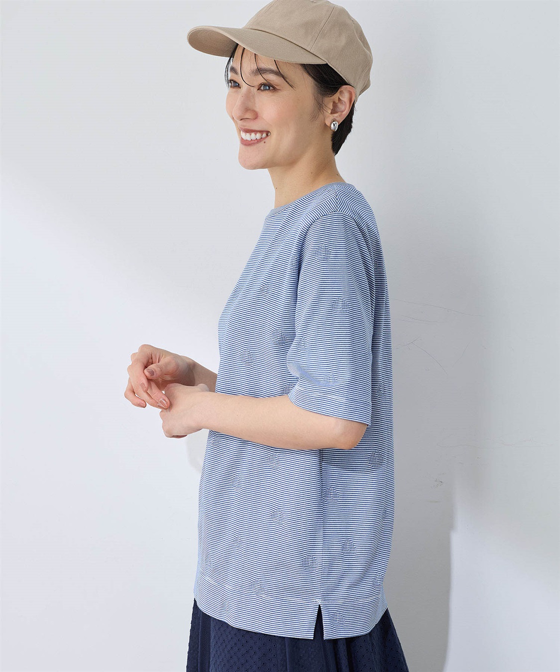 DECOY ボーダードットTシャツ_sub_2