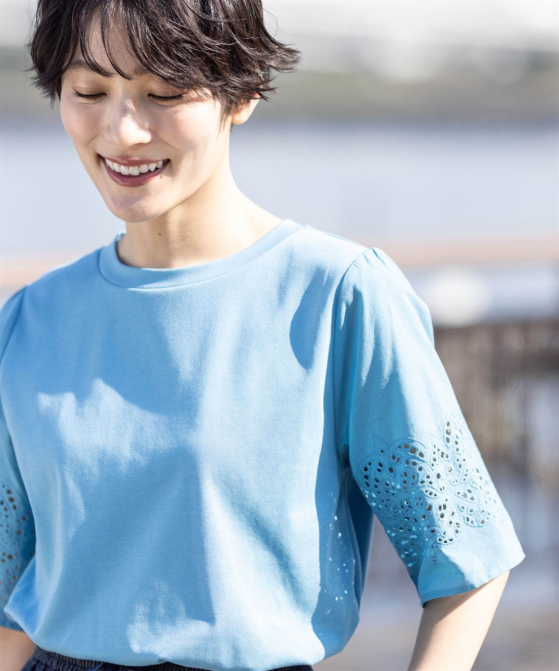 DECOY 【ひやさら】【UVカット】刺しゅうスリーブTシャツ_sub_9