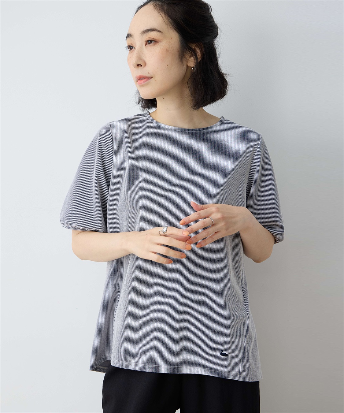 DECOY ストライプ切替プルオーバー_sub_1