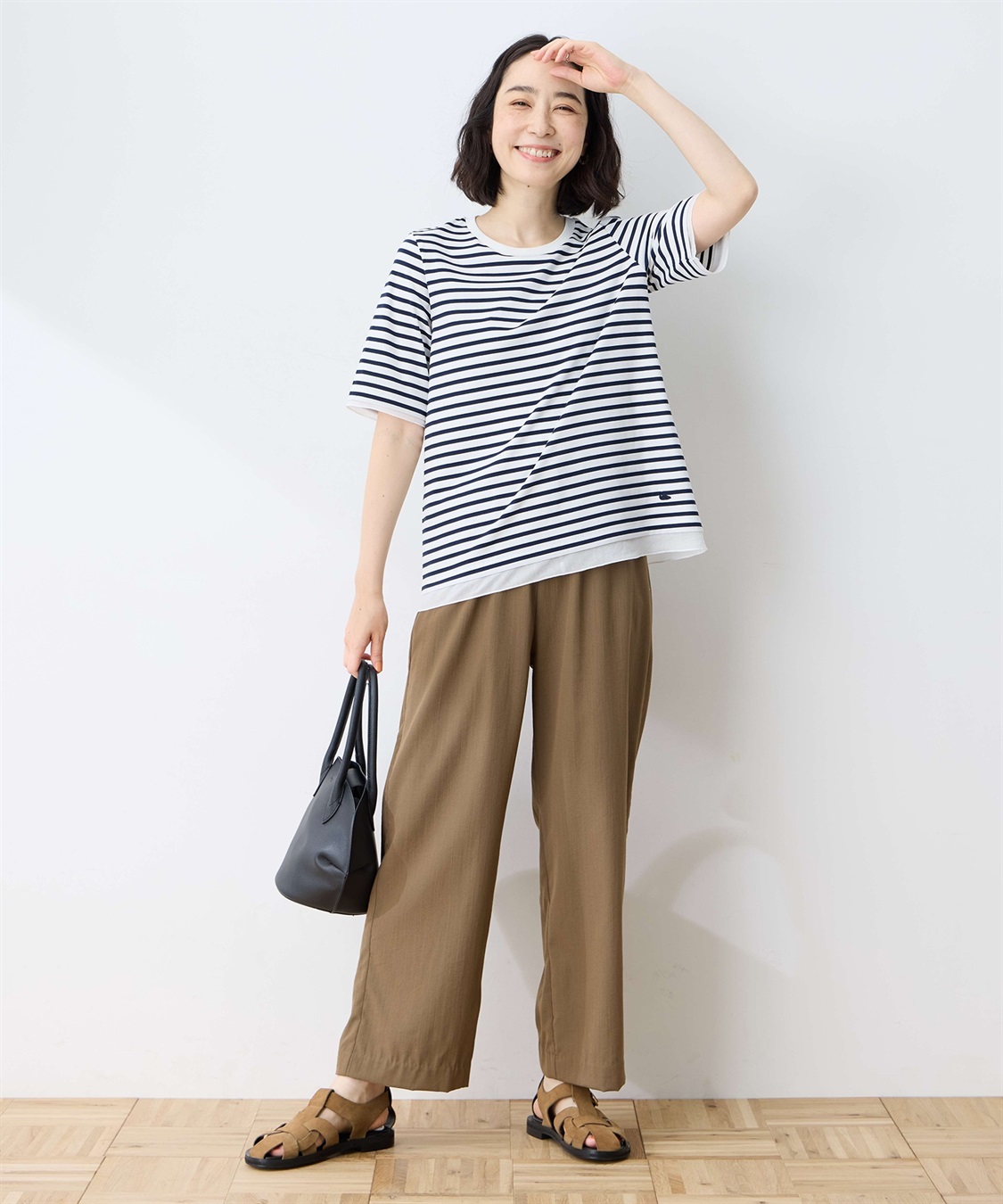 DECOY 部分シアーボーダーTシャツ_sub_2