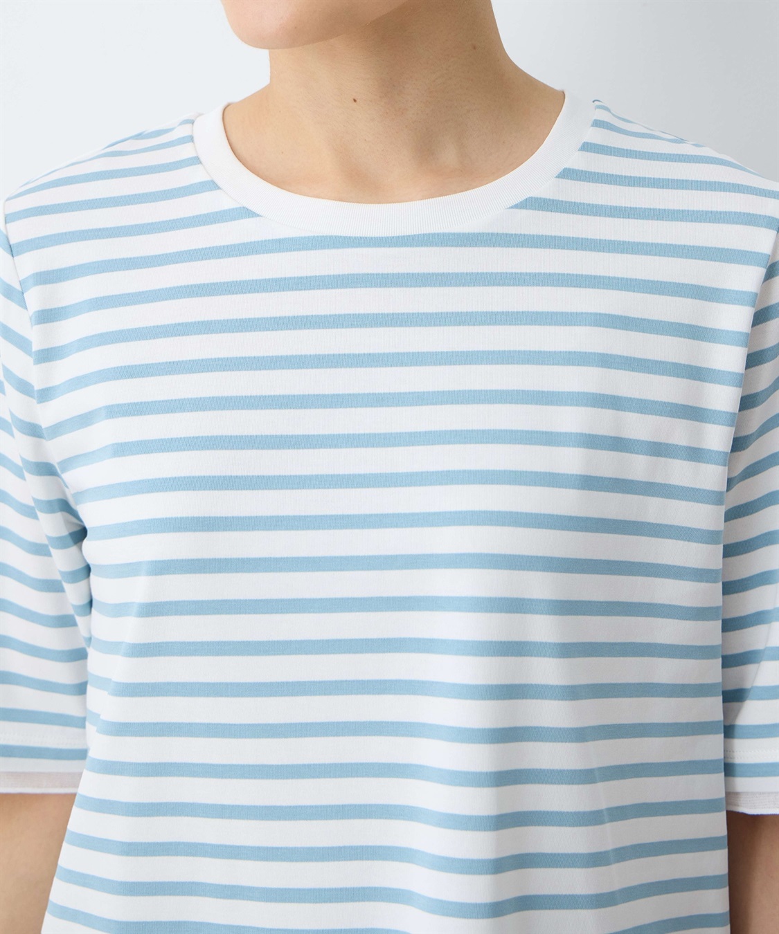 DECOY 部分シアーボーダーTシャツ_sub_8